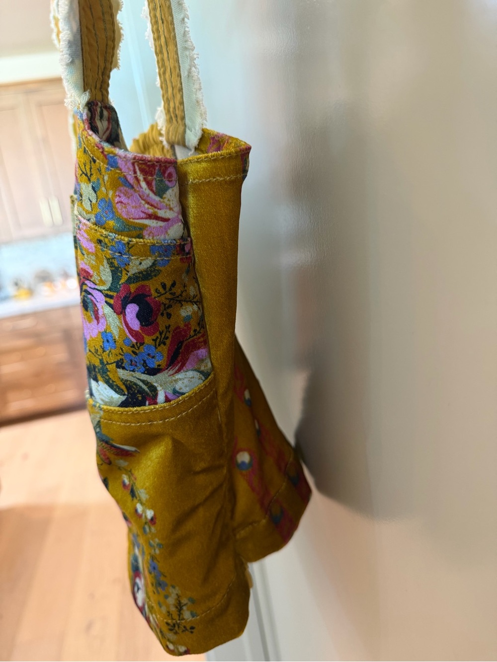 Pilcro Mustard Floral Cropped Bustier Top - Picture 4 of 6